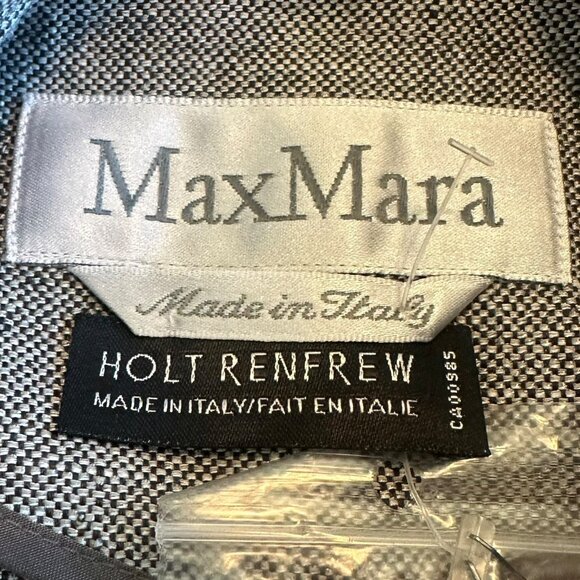 MaxMara Short Sleeve Grey Blazer Jacket Top Belt Linen Cotton Size 6 Womens NWOT - Picture 7 of 13